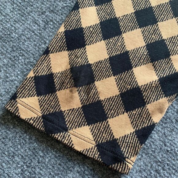 J Jill Check Crop Top Woman Tan  Black Drop Shoulder 3/4 Sleeve Soft Modal Blnd - Picture 14 of 14